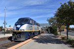 F59PHI # 2004 on the rear of Train # 716 as it pauses to receive passengers for the trip through the San Joaquin Valley 